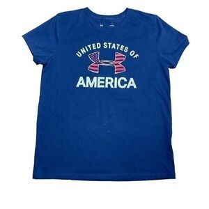 Under Armour Navy "United States of America" Short Sleeve Tee Shirt Men's‎ Large